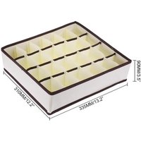 24 carreaux pliable armoire organiseur tiroir diviseur pliable vêtements tiroir soutien-gorge sous-vêtements chaussettes boîte de rangement (beige)
