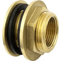 Traversée de Paroi en Laiton de 1/2 Pouce (15/21) de Haute Qualité Inoxydable + 2x Joints en Caoutchouc Gratuits,Traversée Cloison Pour Robinets