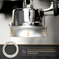 Bague de dosage de café 54 mm en aluminium avec 8 aimants puissants-Entonnoir compatible avec porte-filtre de 54 mm-Pour accessoires Barista-Argenté