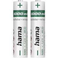 2 Piles Rechargeables AAA NiMH 1000 mAh (Lot 2 Batteries Rechargeables, Charge Rapide, Très Faible Autodécharge, 1.2 Volts, pour Téléphone Fixe,