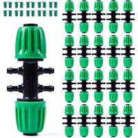 20PCS Accessoires pour système d'irrigation, Connecteurs en T Barbelé Irrigation Goutte à Goutte pour Tube D'irrigation 1/2 pouce à 1/4 pouce