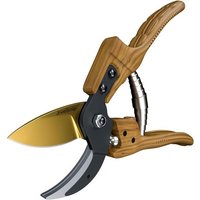 Gardening Scissors Sécateur de jardin en titane Premium, conception ergonomique, idéal pour couper le jardin et tailler les plantes(Manche en bois)