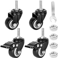 Lot de 4 roulettes de meuble de 40 mm: vis M8 x 25 mm Roulettes fixes M8 Roulettes pivotantes pour charges lourdes Roulettes pivotantes pour meubles