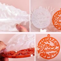 Moule Resine Epoxy Noel, Moules Silicone Résine Époxy Noël pour Carillons Festifs, Moule de Cloches et Flocons Neige pour l'Artisanat Résine,