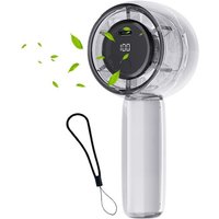 Ventilateur Manuel Portable avec Lumières LED, Vitesse Réglable (1 à 100), Petit Ventilateur avec Affichage Visuel, Ventilateur Portatif Rechargeable