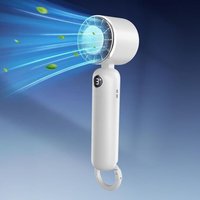 Ventilateur Portable, Mini Ventilateur, Ventilateur Portable Rechargeable, 3 Vitesses, Batterie de 5000mAh, Afficheur Numérique, Ventilateur Main