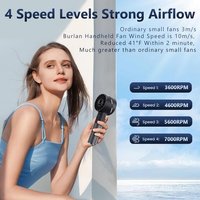 Ventilateur de poche, USB Rechargeable Portable Turbo Fan, 2600mAh Battery Mini Personal Fan, Small Pocket Hand Fan for Travel Camping Outdoor (Blanc)