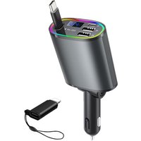 Chargeur De Voiture Rétractable 2025, 78 W, Usb C, Charge Rapide, Chargeur De Téléphone De Voiture Pour Voyage, Cadeaux Essentiels Pour Papas, Hommes