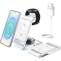 Chargeur Induction 3 En 1 Pour Samsung S25 Ultra S24 S23 Z Flip Z Fold 6 5 Pliable Chargeur Rapide Sans Fil Pour Galaxy Watch 7/6/5 Pro/4/3, Station