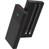 Chargeur Portable Avec 2 Câbles En 1 (Usb-C Et Ios), 13000Mah Pd Charge Rapide Banque D'Alimentation Durable Avec Led, Chargeur De Secours De Batterie Pour iPhone, Android- Noir (Noir)