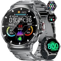 Montre Connectée Homme Avec 800 Mah Grande Batterie 1,85¿ Hd Cadran Rond Bluetooth Appels Smartwatch Homme Pour Ios Android,Pedometro,Calorie,100+