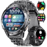 Montre Connectée Homme Avec 1.43'' Amoled Écran/Led Lampe/530Mah Batterie,Smartwatch Homme Avec 110+ Modes Sportifs,24/7 Moniteur De Fréquence