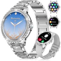 1.32"" Hd Montre Connectée Femme Avec Appel Bluetooth, Smartwatch Avec Fonction Féminine/120+ Modes Sport/Fréquence Cardiaque/Sommeil/Cycle