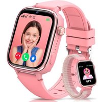 4G Montre Connectée Enfants Avec Gps Et Téléphone, Appels Vidéo, Messages, Mode École, Appel D'Urgence Sos, Étanche Ip68, Réveil, Podomètre, Musique