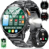 Montre Connectée Homme Avec 1.62'' Amoled Écran/Led Lampe/730Mah Batterie,Smartwatch Homme Avec 100+ Modes Sportifs,24/7 Moniteur De Fréquence