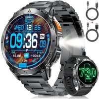 Montre Connectée Homme Avec 730Mah/1,62'' Hd Grand Écran/Led Lampe,Smartwatch Homme Avec Moniteur De Fréquence Cardiaque Et Sommeil/110+ Modes