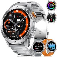 Montre Connectée Homme, Appel Bluetooth Et Assistant Vocal, Batterie 1000 Mah, Lampe Torche Led, Grand Écran 1,75"", 100+ Modes Sportifs, Smartwatch