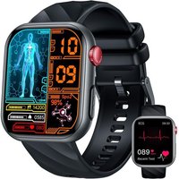 Montre Connectée Homme Santé Smartwatch: Avec Ecg Ppg Hrv Acide Urique Appels Bluetooth 130+ Modes Sportifs Sommeil Fréquence Cardiaque Spo2