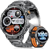 Montre Connectée Homme 1000 Mah Batterie/1.85'' Hd Grand Écran/Led Lampe,100+ Modes Sport,Ip68 Étanche Montre Fitness Avec 24/7 Fréquence