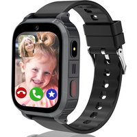 Montre Connectée Enfant Gps, Montre Intelligente Enfant 4G, Chat Vidéo, Appel, Sos, Réveil, Calendrier, Mode Classe, Calculatrice, Ip68 Montre Gps