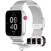Montre Connectée Femme Avec Appel Bluetooth 4 Bracelets 1.83"" Smartwatch Cardiofrequencemetre Podomètre Cycle Menstruel Suivi Sommeil Notification