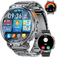 Montre Connectée Homme, Batterie 730 Mah, Écran Hd 1,85'', Bluetooth, Lampe Torche,130+Modes Sportifs, Spo2/Fréquence Cardiaque/Pression