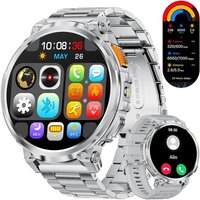 Montre Connectée Homme, 1,85'' Hd Écran Avec 730Mah Batterie, Appels Bluetooth/Led Lampe/130+ Modes Sportifs, Spo2/Fréquence Cardiaque/Sommeil Pour