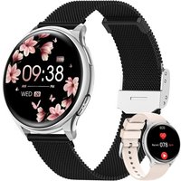 Montre Connectée Femme Avec Appel Bluetooth 5.3, 1.27"" Hd Smartwatch Avec Ecg+Hrv, 150+ Sport, Santé Au Féminin, 24H Fréquence Cardiaque Sommeil