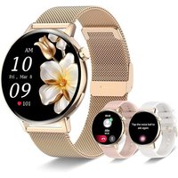 Montre Connectée Femme, 1.32"" Hd Tft Ronde Smartwatch Avec Appel Santé Au Féminin 150+ Modes Sport Fréquence Cardiaque Sommeil Spo2 Podomètre,