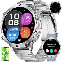 Montre Connectée Homme Avec Appels Bluetooth, 1.75"" Amoled Montre Podometre Avec 900Mah Batterie/110 + Modes Sportifs/Fréquence Cardiaque/Sommeil
