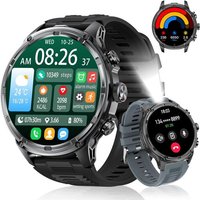 Montre Connectée Homme Avec Torche Led, 1.85"" Hd Grand Écran Ip68 Montre Connectée Avec Appels Bluetooth/710Mah Batterie,100+Modes Sportifs Avec