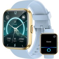 Montre Connectée Femme Homme Appel Bluetooth, 1.8U201D Smartwatch Avec Alexa Intégré, Moniteur De Sommeil Cardiofréquencemètre Spo2, Etanche Ip68