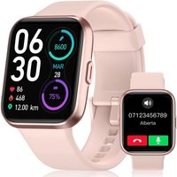 Montre Connectée Femme Avec Appels Bluetooth, 1,7"" Montre Connectée Moniteur De Fréquence Cardiaque/Spo2/Sommeil/Alexa Intégré, Montre Intelligente