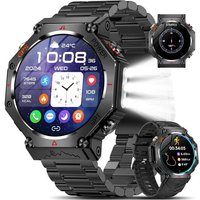 Gps Montre Connectée Homme,1.39"" Hd Smartwatch Avec Appels Bluetooth/Led Flashlight/Fréquence Cardiaque Spo2/Sommeil/3Atm Étanche Et Batterie