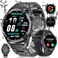 Montre Connectée Homme Avec 3 Bracelets, 1,43'' Amoled 400Mah Montre Connectée Avec Appel Pour Android Ios, Ip68 Étanche 120+ Sportifs Smartwatch