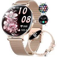 Montre Connectée Femme Léger Avec Ultra-Mince 1.43'' Écran Courbé Amoled Appels Podómetro/Fréquence Cardiaque 100+ Modes Sportifs Ip68 Imperméable