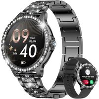 Montre Connectée Femme Avec Appel Bluetooth, 1.32"" Diamond Smartwatch Féminine Etanche Avec 20 Modes Sportifs Podometre Sommeil Pour Ios Et Android