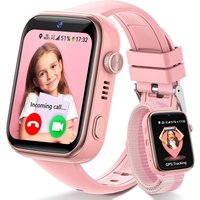 4G Montre Connectée Enfant, Smartwatch Enfant Avec Gps Et Téléphone, Appel Vidéo, Sos, Mode Classe, Whatsapp, Wifi, Ip68, Sim, Podomètre, Réveil,