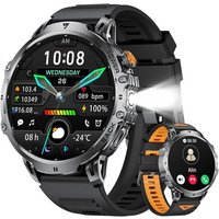 Montre Connectée Homme,1.85""Hd Grand Écran/1000 Mah Batterie/Led Lampe Pour Android Ios, Smartwatch Homme Avec Appel Bluetooth, 24/7 Fréquence