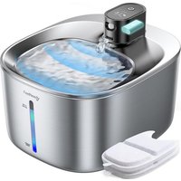 Fontaine À Eau Pour Chat 4l En Acier Inoxydable Avec Detecteur De Mouvement Distributeur Eau Chat Sans Fil À Pile Au Lithium 4000 Mah Intégrée, Pompe