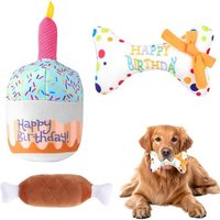 3 Pack Dog Birthday Toys Dog Toy Puppy Accessory Birthday Accessory Dog Chew Toy