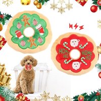 2 Pcs Christmas Dog Toy Soft Plush Chocolate Cake Squeaky Toys 13cm Puppy Chew Toy Sound Toys For Pets Interactive Toys For Puppy Small Medium Dog