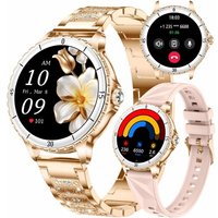 Montre Intelligente Pour Femme,Écran Hd De 1,27"",Répondre/Passer Des Appels,Étanche Ip68,Moniteur De Fréquence Cardiaque,Podomètre,Compatible Avec