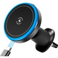 Support Telephone Voiture Induction,15w Support Telephone Voiture Magnetique,Chargeur Magsafe Voiture,Grille Aération,360° Rotation,Porte Téléphone