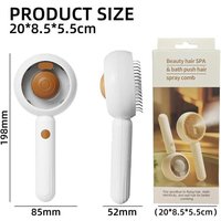 Brosse Pour Chat Avec Vapeur-Brosse Silencieuse Avec Vapeur-Libération En Un Clic-Peigne Pour Chat Avec Poignée Pour Poils Longs/Poils Courts Chats