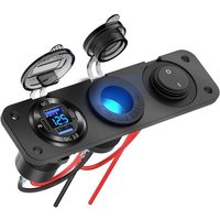 KALANKA-Prise USB 12V Accessoires pour bateaux Prise pour panneau de commutation, PD3.0 et deux ports USB QC3.0 Chargeur de voiture en aluminium,