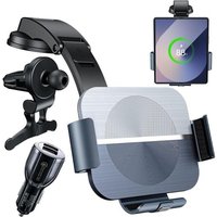 KALANKA-15W Qi Chargeur Induction Voiture, Double Bobine Chargeur sans Fil Voiture Rapide Automatic Clamping Support Téléphone Voiture pour Samsung