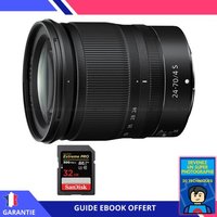 Nikon Z 24-70mm f/4 S + 1 SanDisk 32GB UHS-II 300 MB/s + Ebook 'Devenez Un Super Photographe'