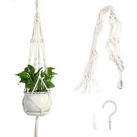Single/1-Tier Support Pour Plantes En Macramé-Comprend Un Crochet,Un Boulon À Expansion,Un Chiffon De Nettoyage-Matériau En Corde De Coton-Pots De