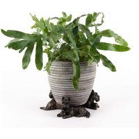 Lot De 3 Pieds De Pot De Fleurs En Forme De Terrier Écossais-Support De Pot De Fleurs-Ornements Décoratifs Faits À La Main